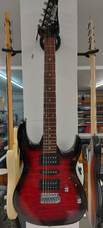 Ibanez GRX70QA-TRB Transparent Red Burst – fotó