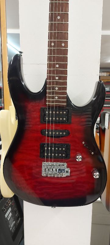 Ibanez GRX70QA-TRB Transparent Red Burst – fotó
