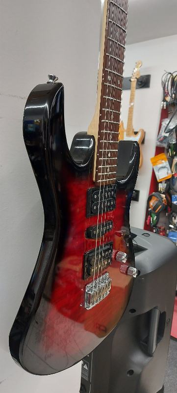 Ibanez GRX70QA-TRB Transparent Red Burst – fotó