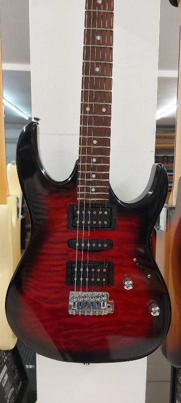 Ibanez GRX70QA-TRB Transparent Red Burst – fotó